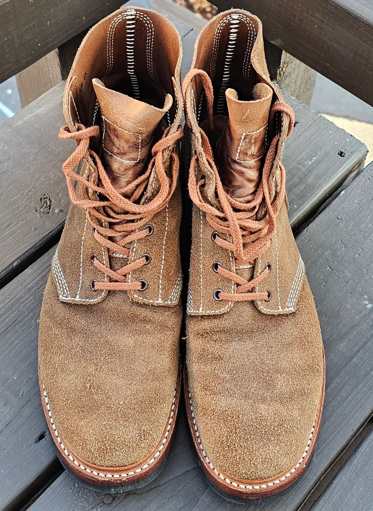 Photo by Spoon on December 3, 2025 of the John Lofgren M-43 Service Shoes in Horween Natural Chromexcel Roughout.
