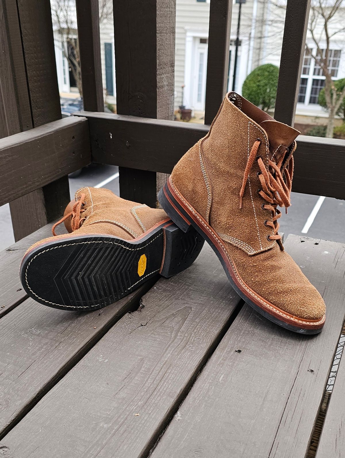 Photo by Spoon on January 5, 2026 of the John Lofgren M-43 Service Shoes in Horween Natural Chromexcel Roughout.