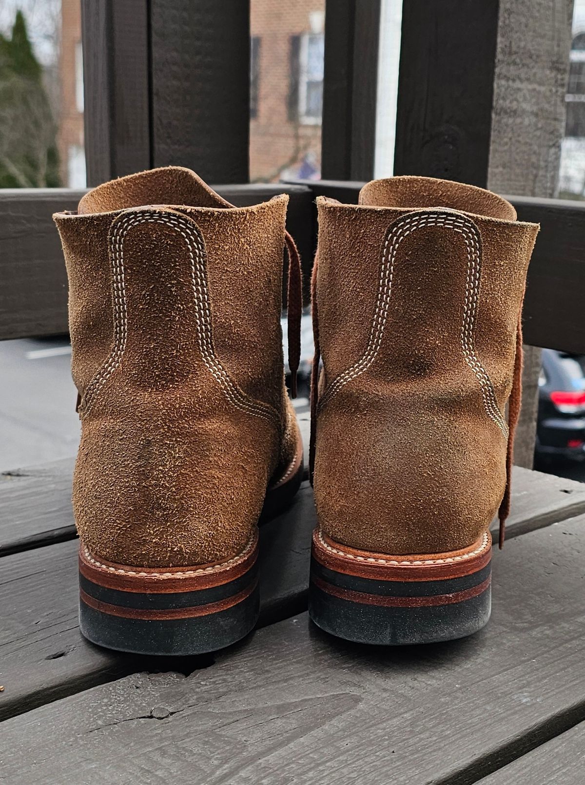 Photo by Spoon on January 5, 2026 of the John Lofgren M-43 Service Shoes in Horween Natural Chromexcel Roughout.