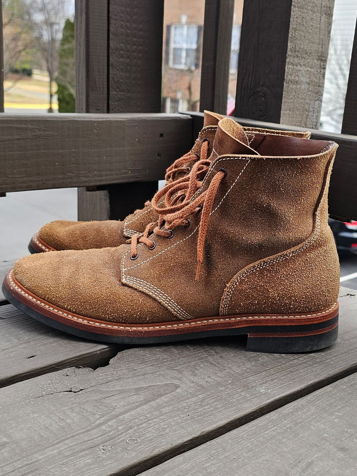 Photo by Spoon on January 5, 2026 of the John Lofgren M-43 Service Shoes in Horween Natural Chromexcel Roughout.