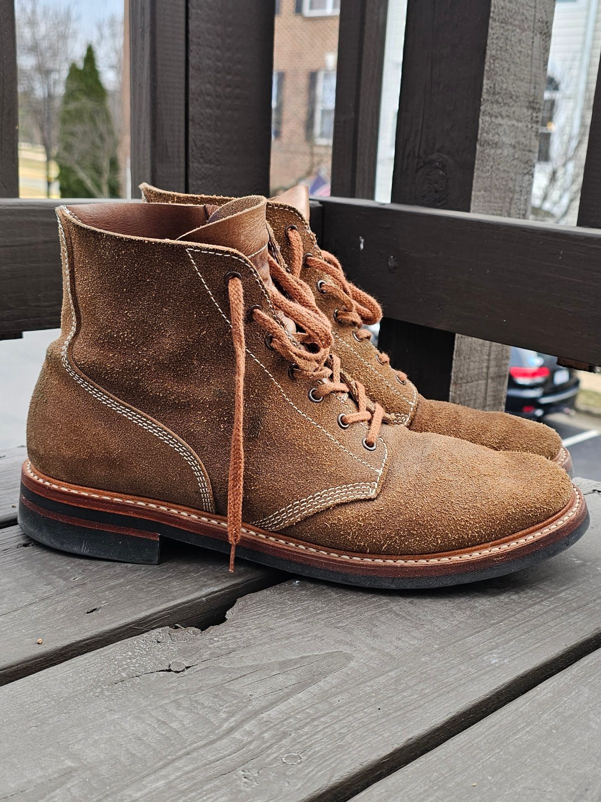 Photo by Spoon on January 5, 2026 of the John Lofgren M-43 Service Shoes in Horween Natural Chromexcel Roughout.