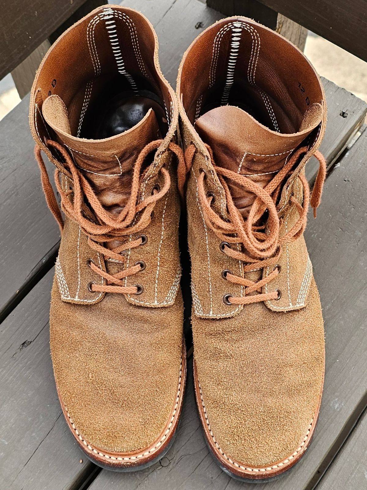 Photo by Spoon on January 5, 2026 of the John Lofgren M-43 Service Shoes in Horween Natural Chromexcel Roughout.