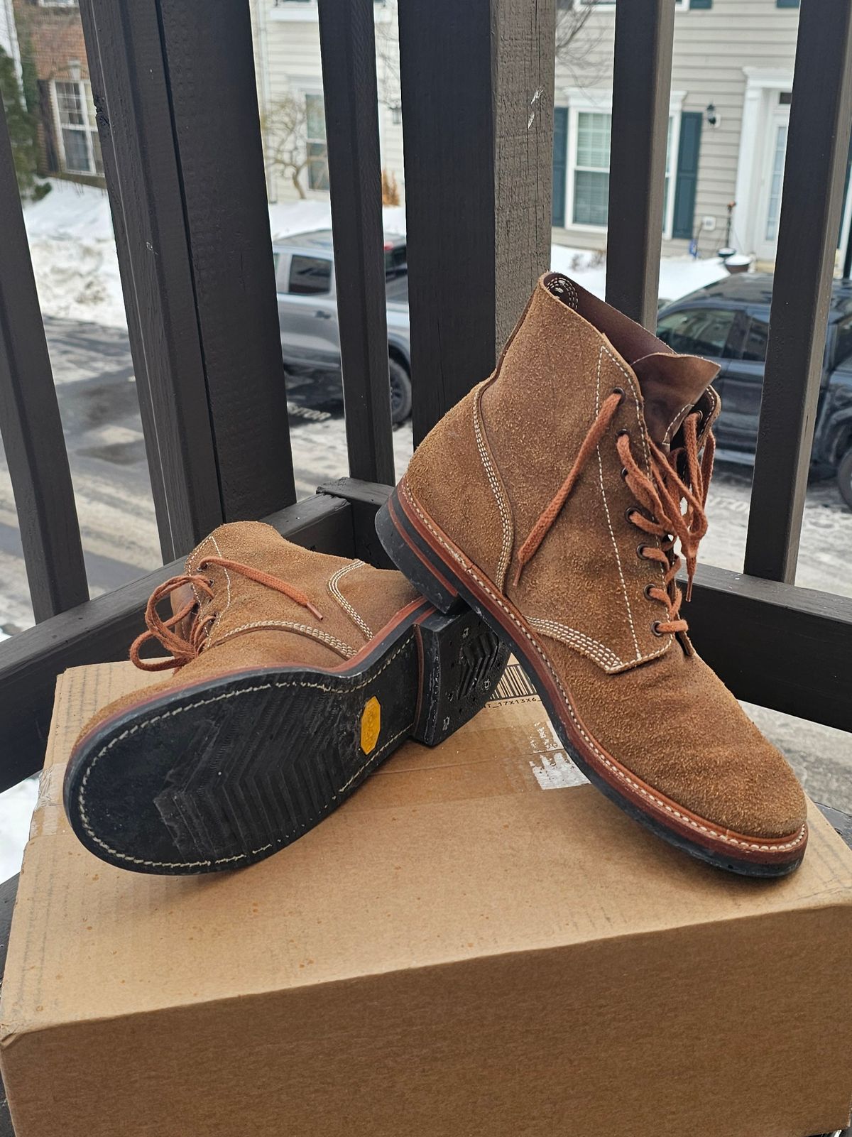 Photo by Spoon on February 3, 2026 of the John Lofgren M-43 Service Shoes in Horween Natural Chromexcel Roughout.