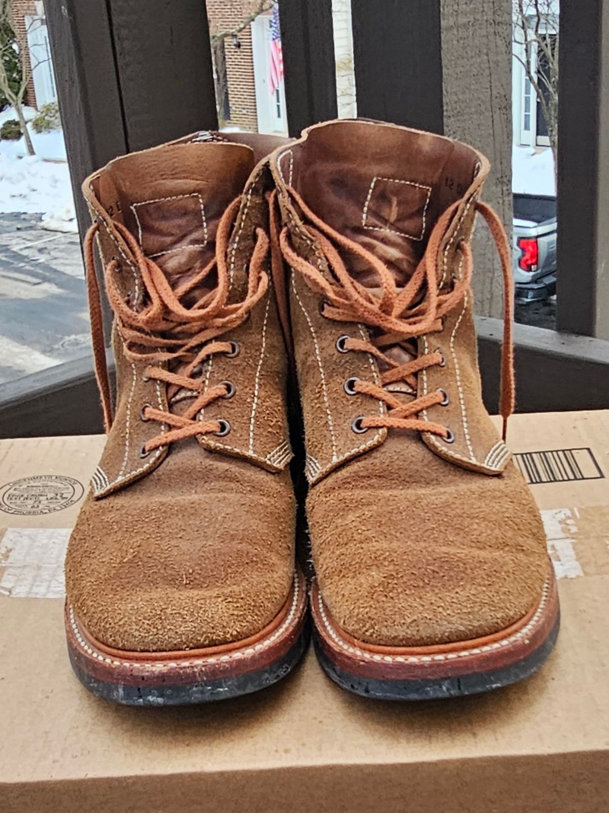Photo by Spoon on February 3, 2026 of the John Lofgren M-43 Service Shoes in Horween Natural Chromexcel Roughout.