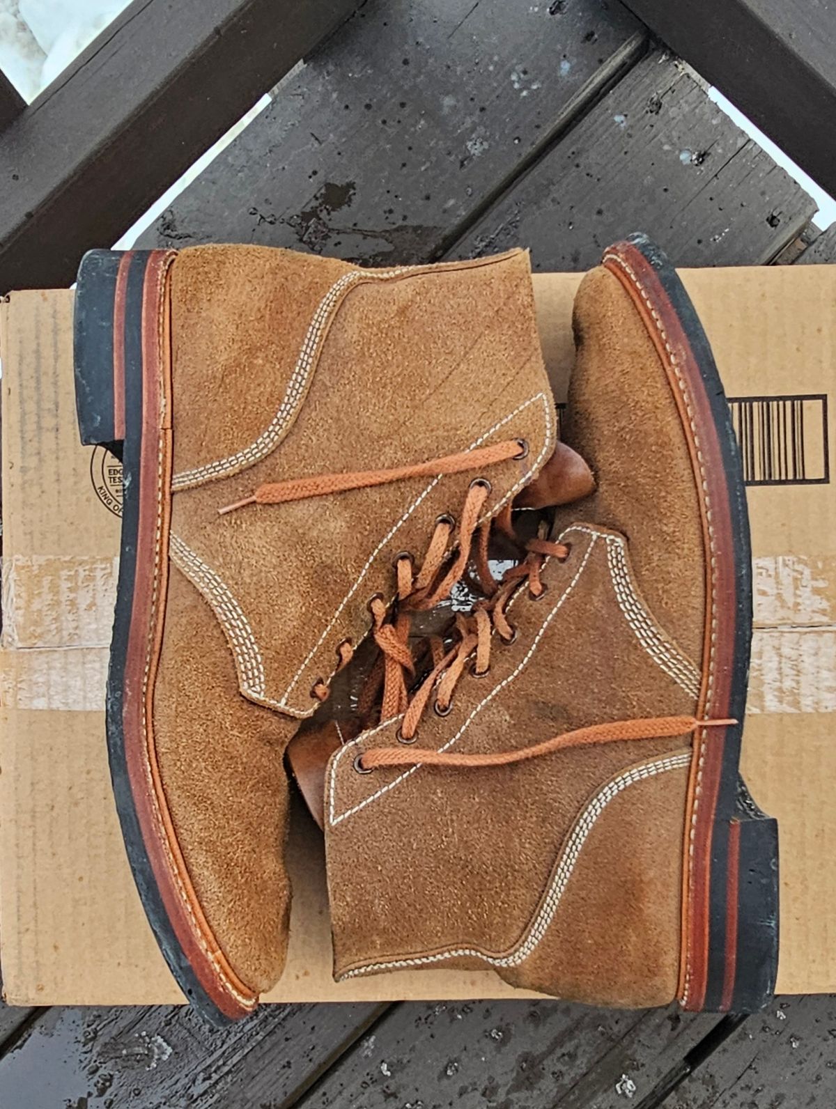 Photo by Spoon on February 3, 2026 of the John Lofgren M-43 Service Shoes in Horween Natural Chromexcel Roughout.