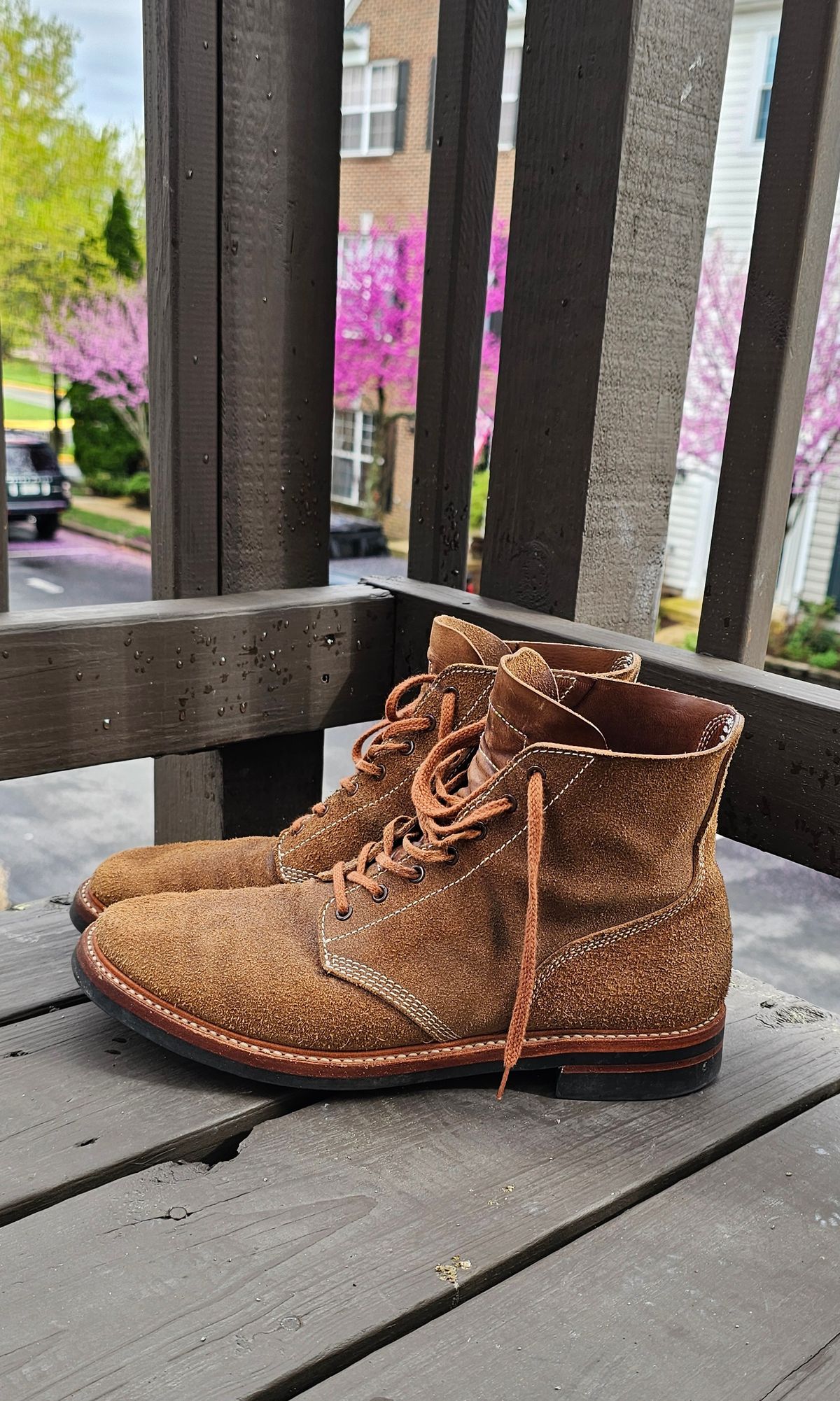 Photo by Spoon on April 5, 2026 of the John Lofgren M-43 Service Shoes in Horween Natural Chromexcel Roughout.