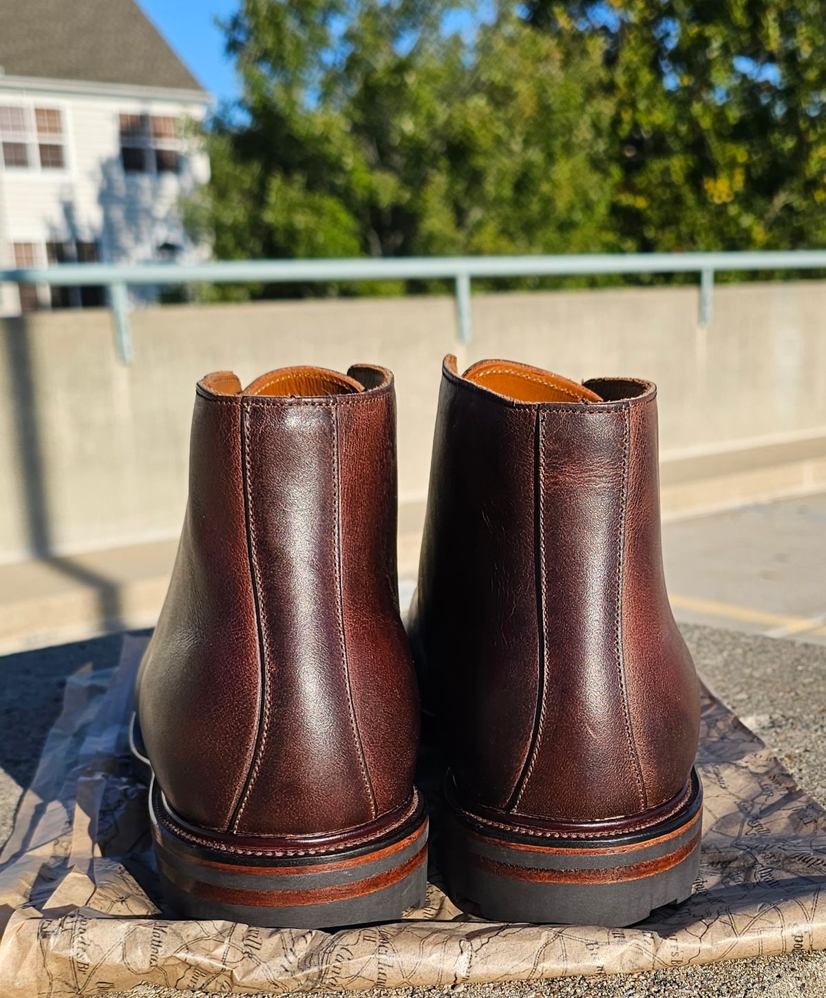 Photo by Spoon on October 1, 2023 of the Viberg Wholecut Derby Boot in Horween Rowdy Dachshund.