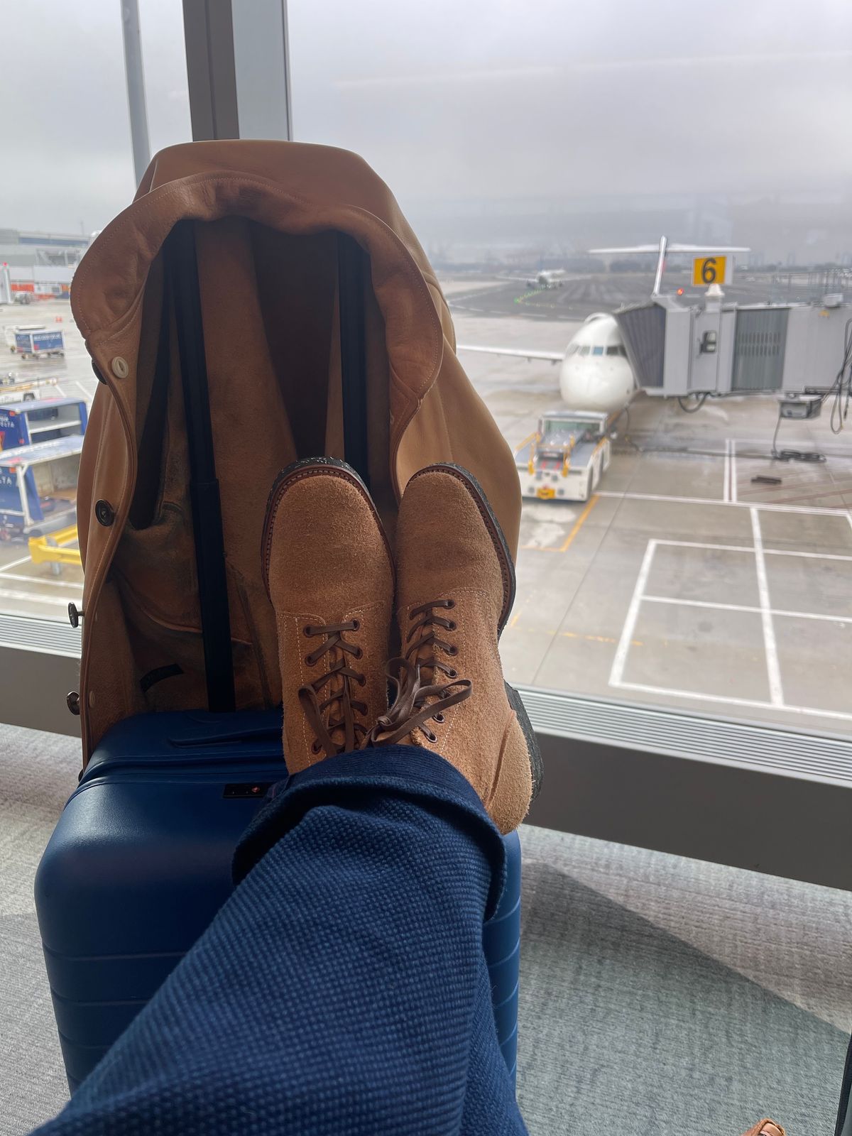 Photo by technicka on October 6, 2023 of the Clinch Yeager Boots in Wickett & Craig Natural Latigo Roughout.
