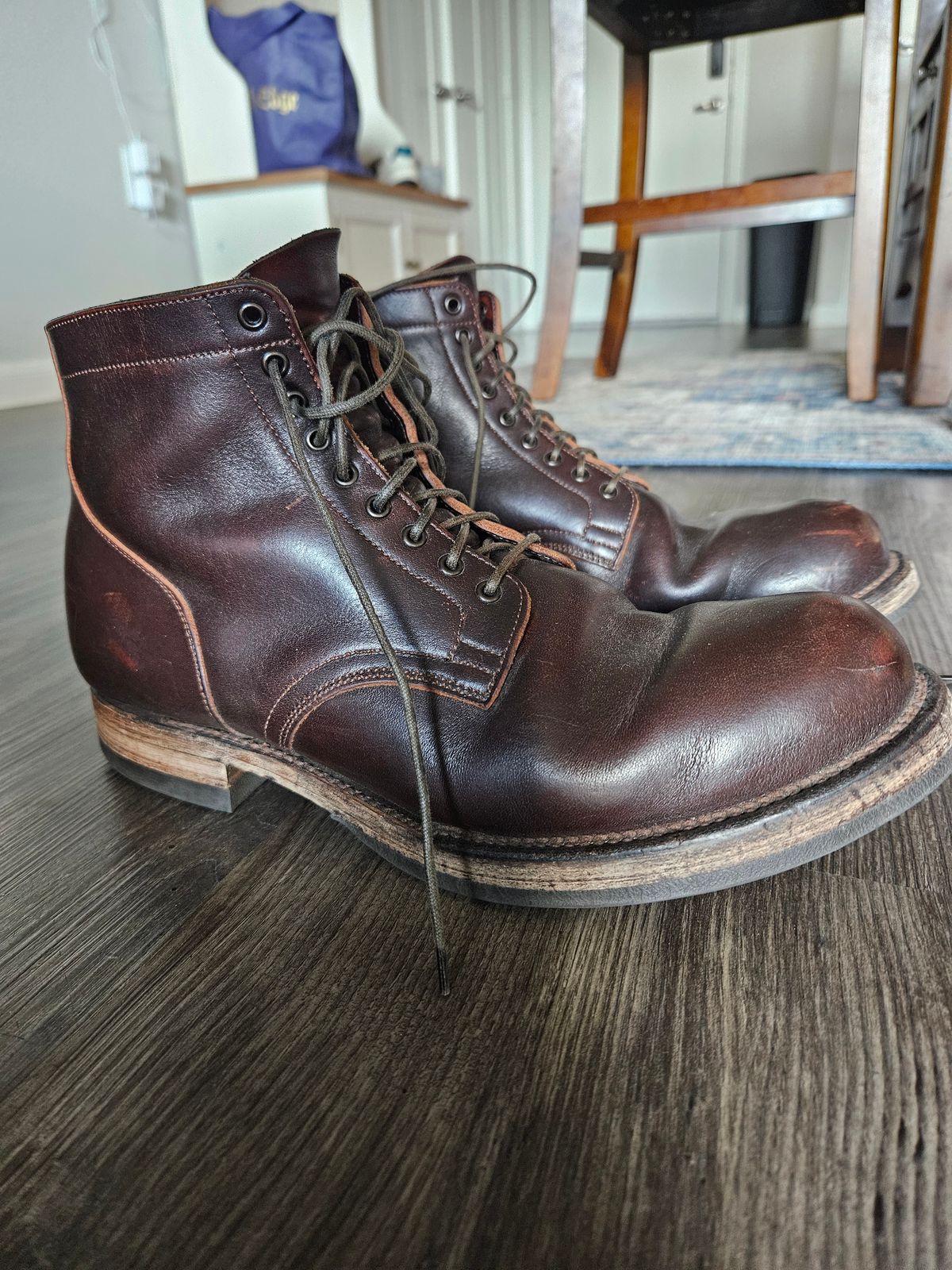 Photo by spicytakito on July 2, 2026 of the Viberg Service Boot in Viberg Horween Brown Wooly Chromexcel.