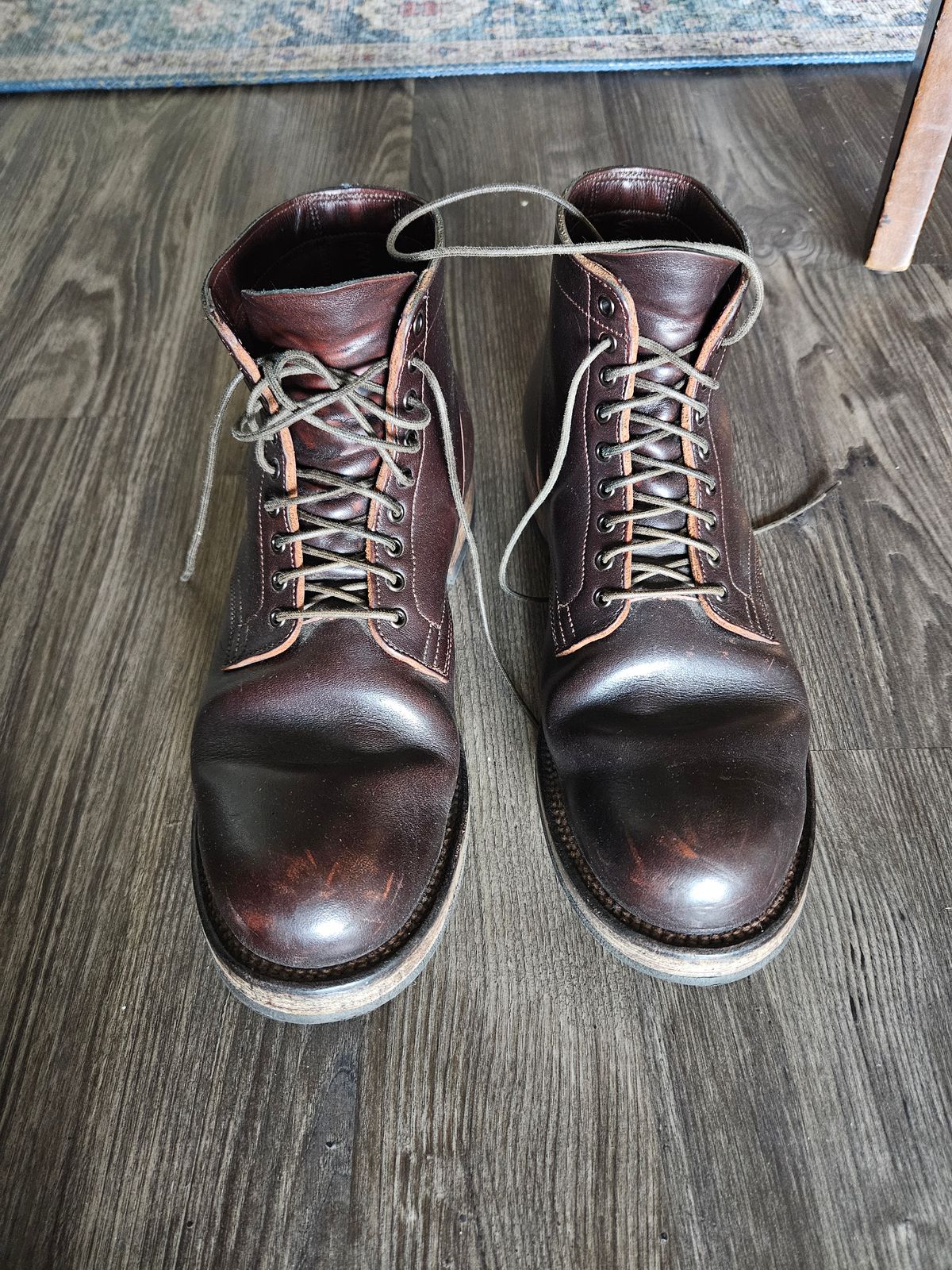 Photo by spicytakito on July 2, 2026 of the Viberg Service Boot in Viberg Horween Brown Wooly Chromexcel.