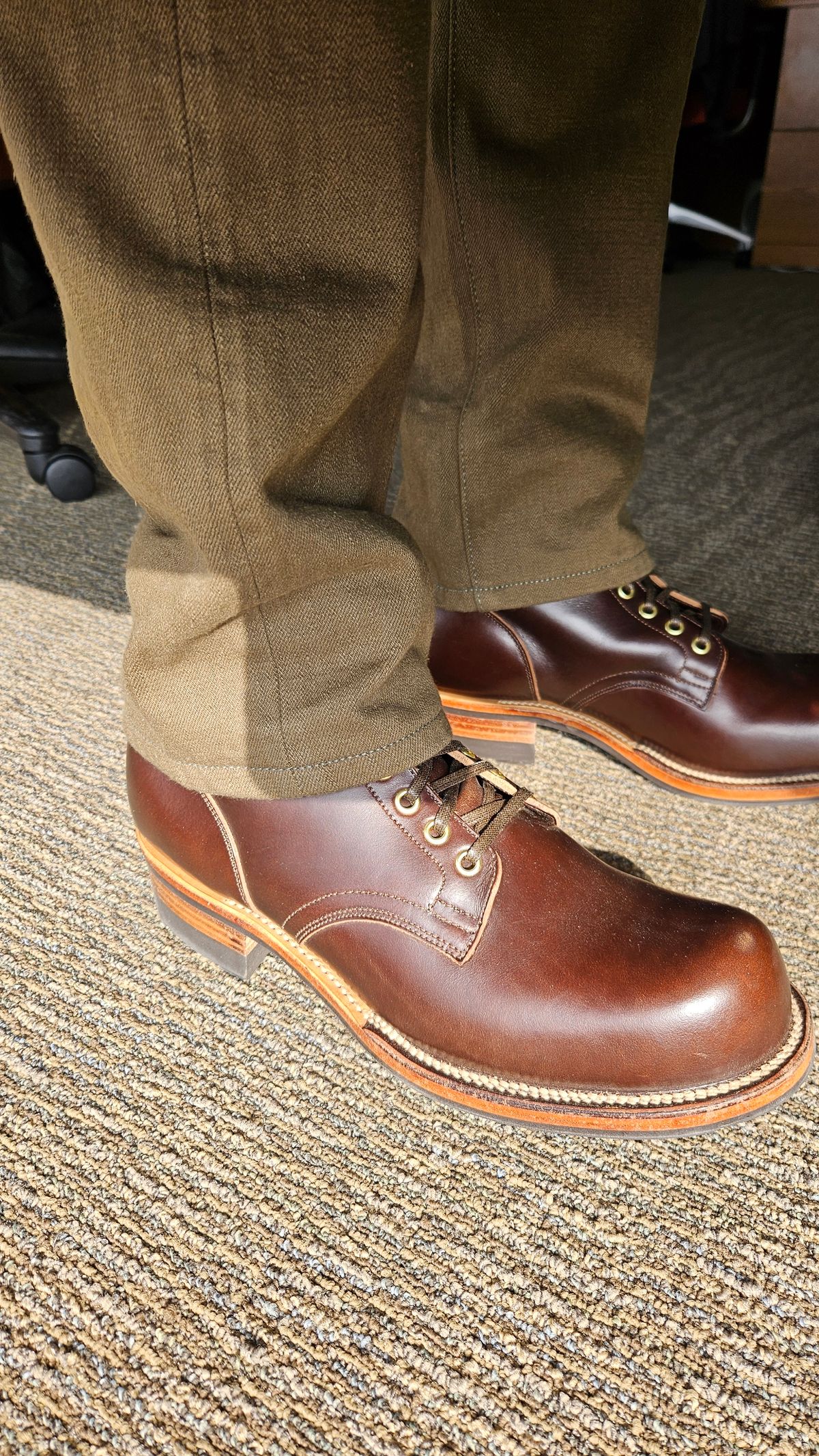 Photo by spicytakito on June 2, 2026 of the Viberg Service Boot in Horween Brown Chromexcel.