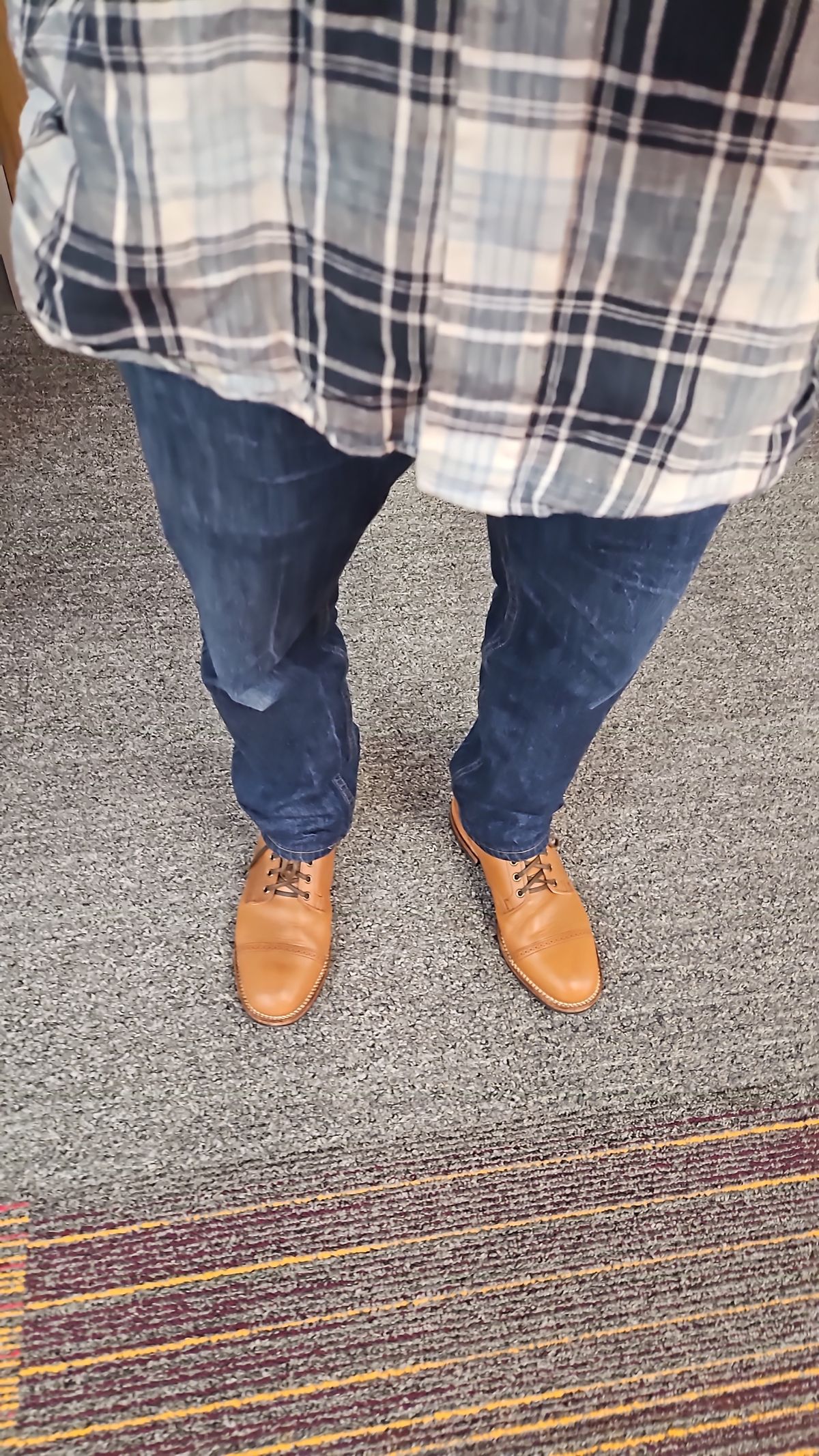 Photo by spicytakito on July 23, 2024 of the Viberg Service Boot BCT in Horween Chestnut Essex.