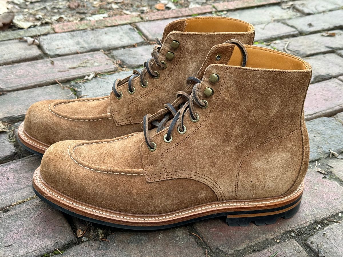 Photo by captain on January 11, 2024 of the Grant Stone Brass Boot in C.F. Stead Snuff Kudu Reverse.