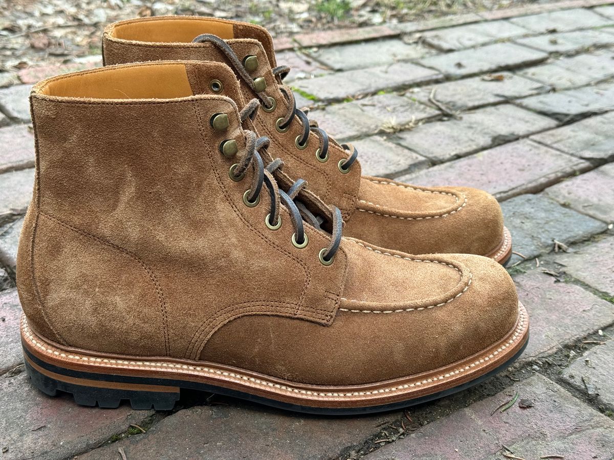 Photo by captain on January 11, 2024 of the Grant Stone Brass Boot in C.F. Stead Snuff Kudu Reverse.
