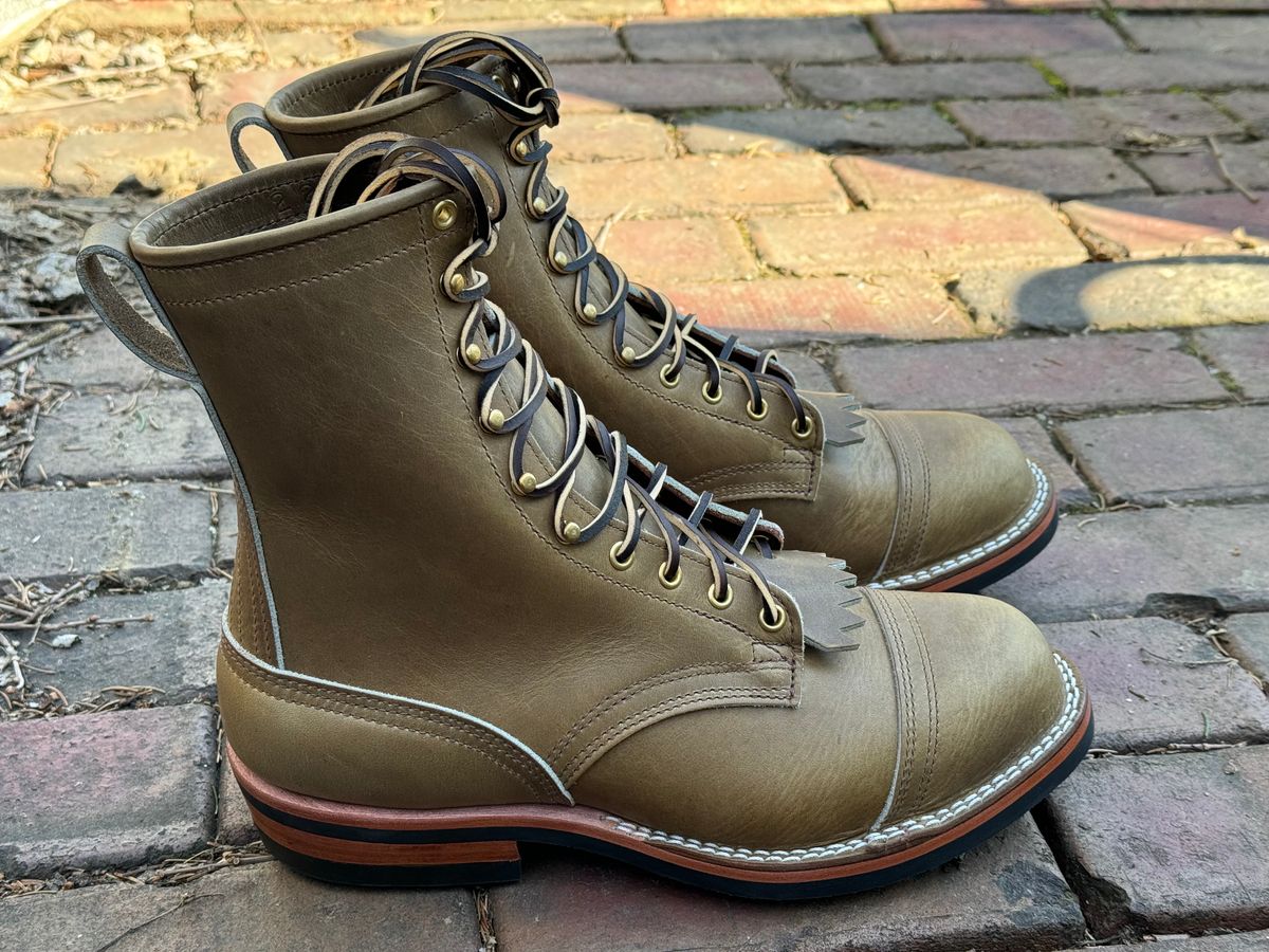Photo by captain on February 26, 2024 of the Nicks MTO in Horween Sage Chromepak.
