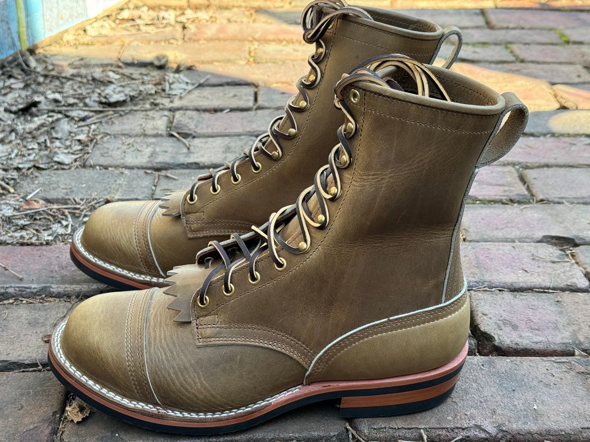 Photo by captain on February 26, 2024 of the Nicks MTO in Horween Sage Chromepak.