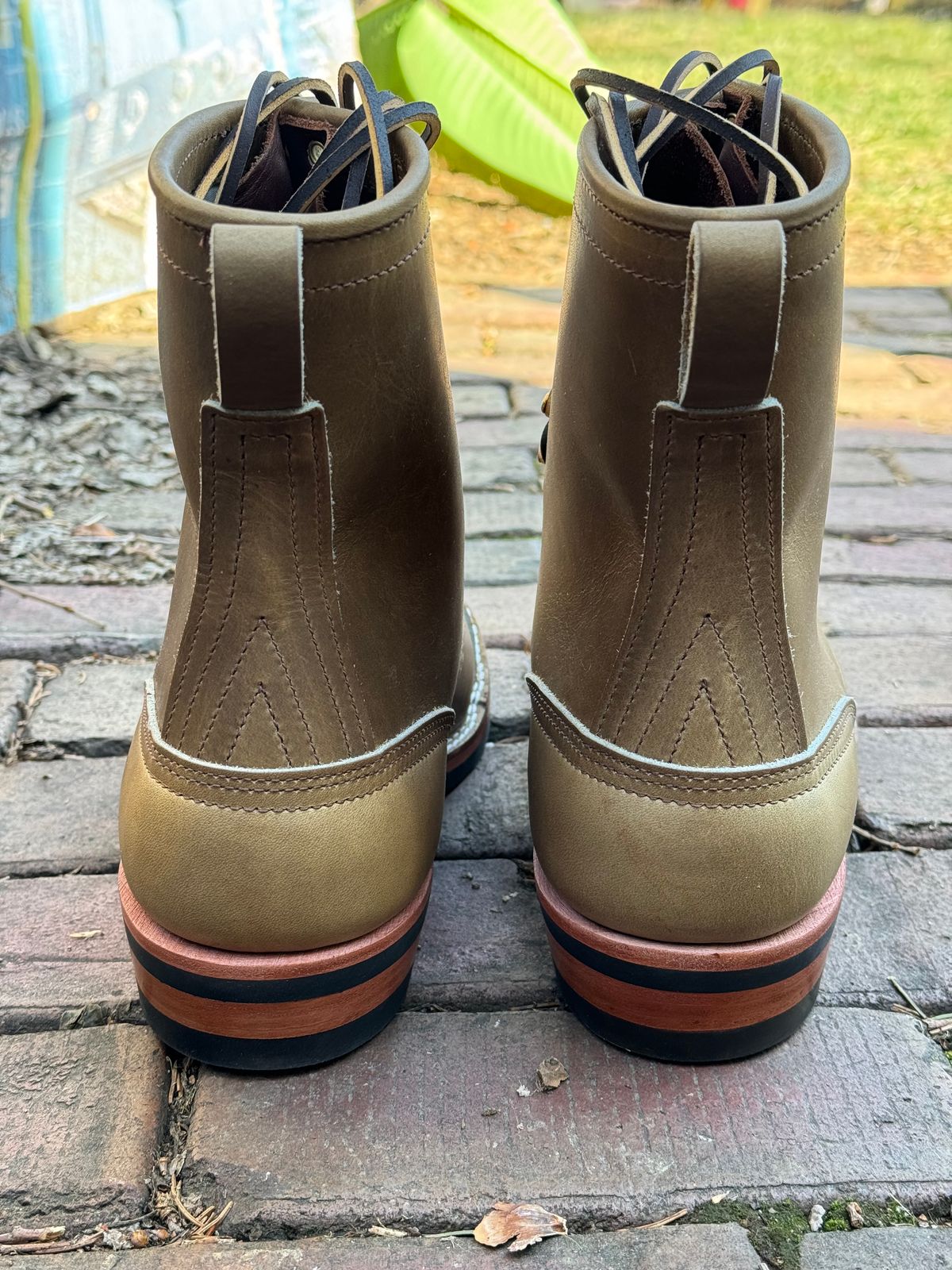 Photo by captain on February 26, 2024 of the Nicks MTO in Horween Sage Chromepak.