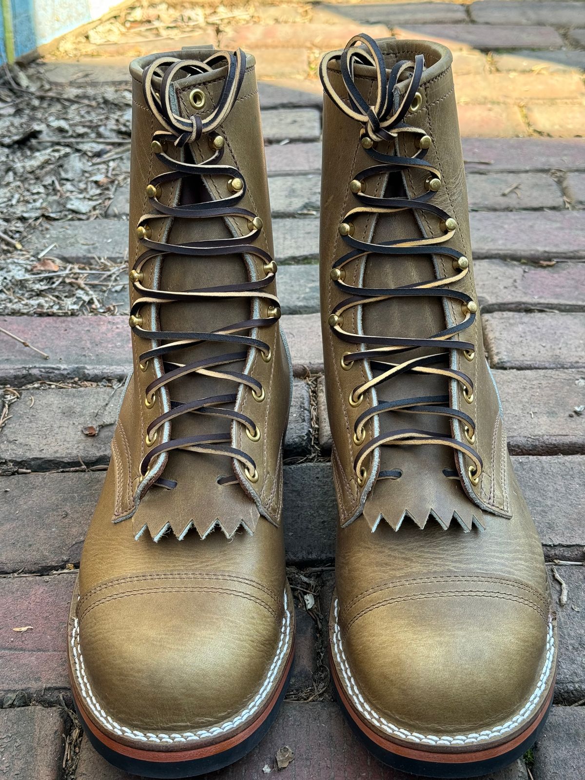 Photo by captain on February 26, 2024 of the Nicks MTO in Horween Sage Chromepak.