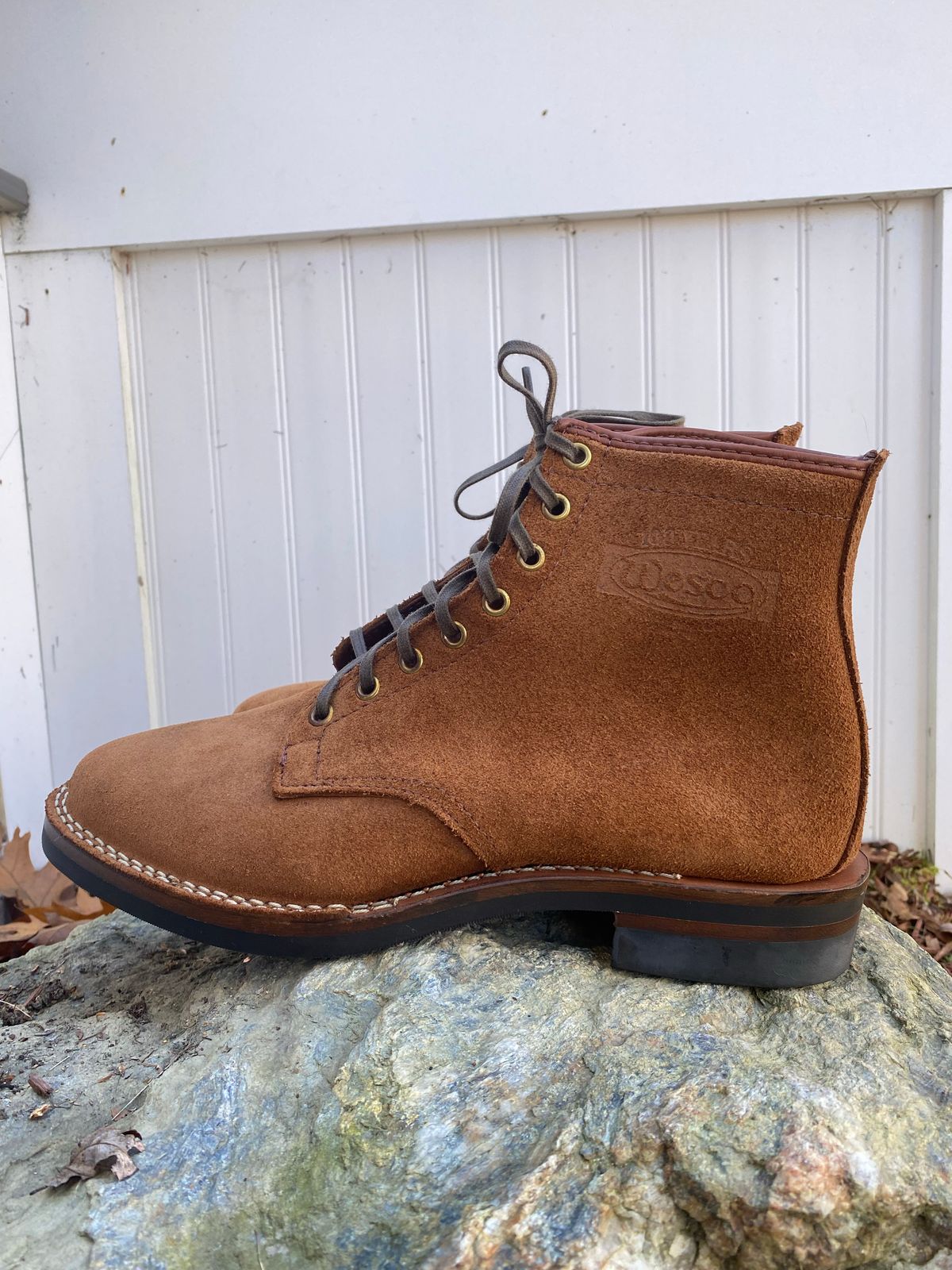 Photo by DumplingDotCom on November 1, 2022 of the Wesco Johannes in Seidel Brown Domain Roughout.