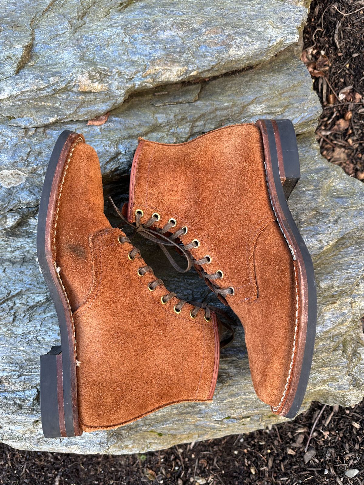 Photo by DumplingDotCom on December 4, 2022 of the Wesco Johannes in Seidel Brown Domain Roughout.