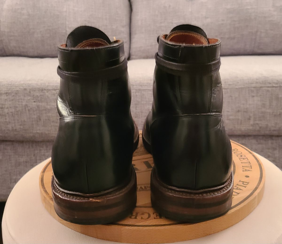 Photo by hoainp on December 6, 2023 of the Grant Stone Ottawa Boot in Horween Black Chromexcel.