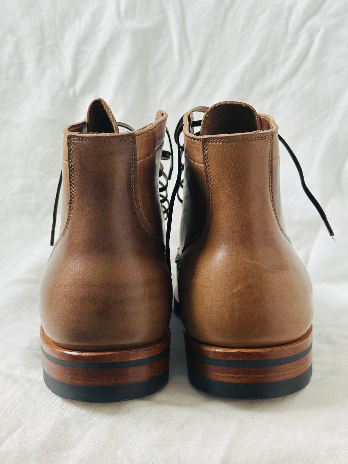 Photo by incorrectpath on October 1, 2024 of the Viberg Service Boot in Horween Natural Chromexcel.