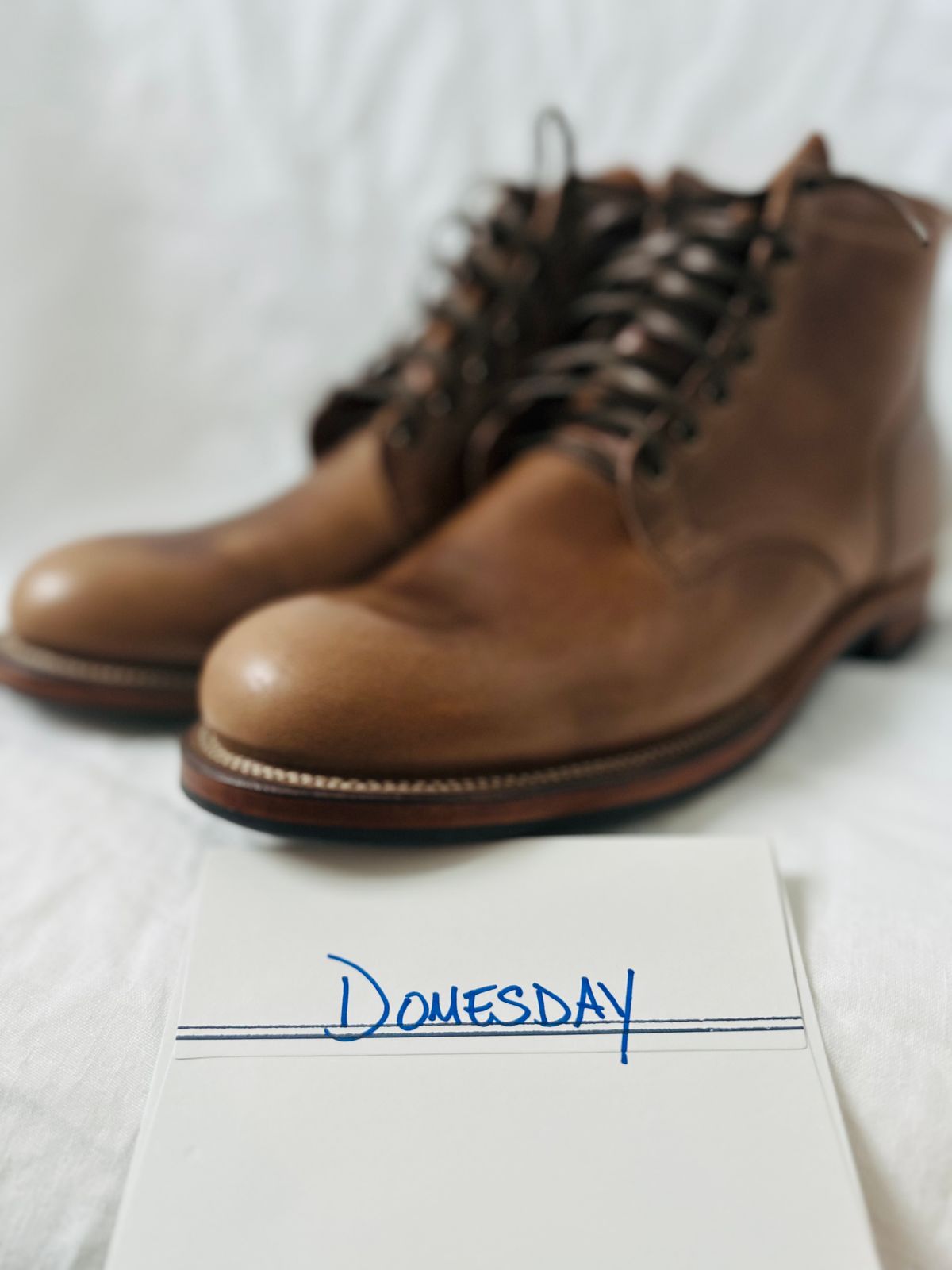 Photo by incorrectpath on October 1, 2024 of the Viberg Service Boot in Horween Natural Chromexcel.