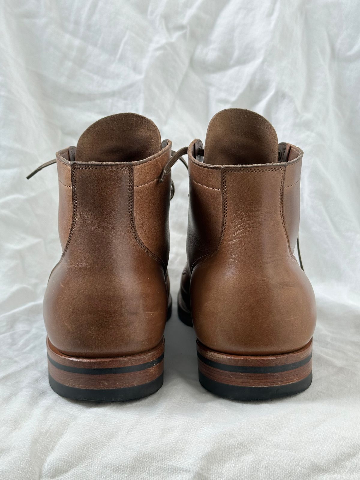 Photo by incorrectpath on December 1, 2024 of the Viberg Service Boot in Horween Natural Chromexcel.