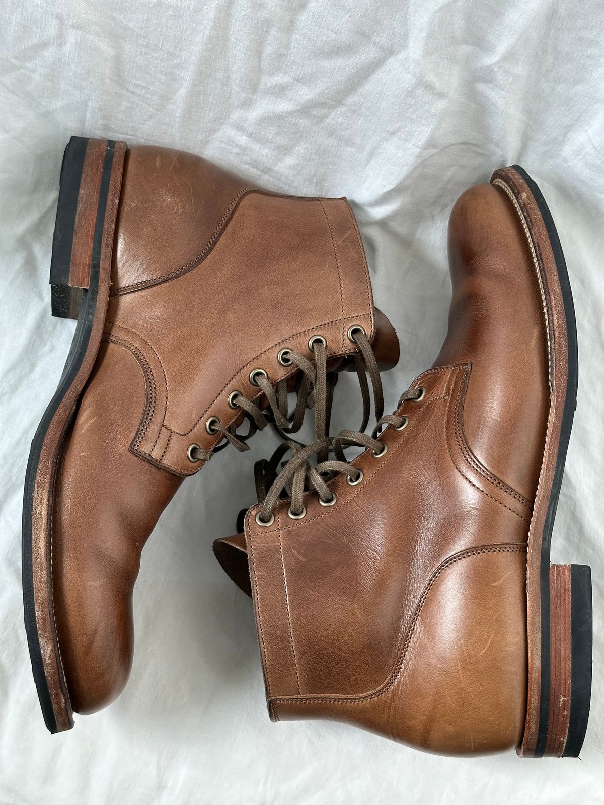 Photo by incorrectpath on December 1, 2024 of the Viberg Service Boot in Horween Natural Chromexcel.