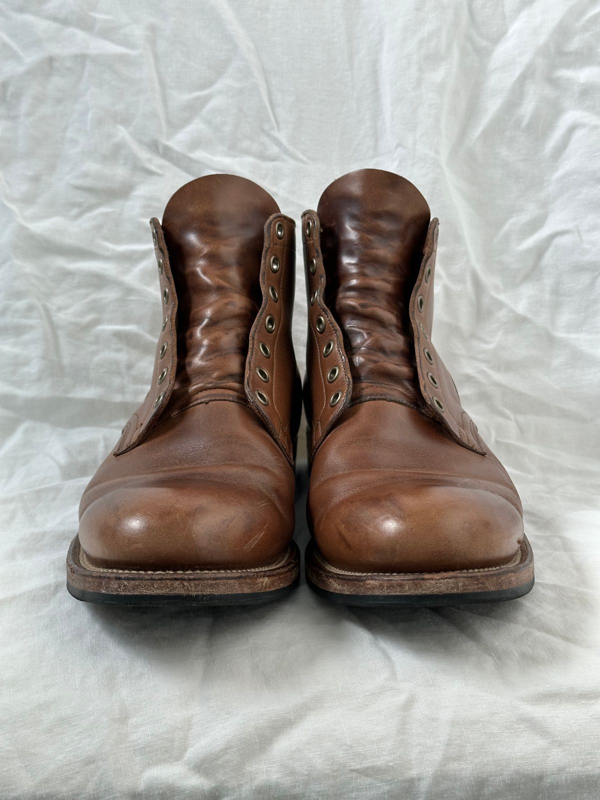 Photo by incorrectpath on January 4, 2025 of the Viberg Service Boot in Horween Natural Chromexcel.