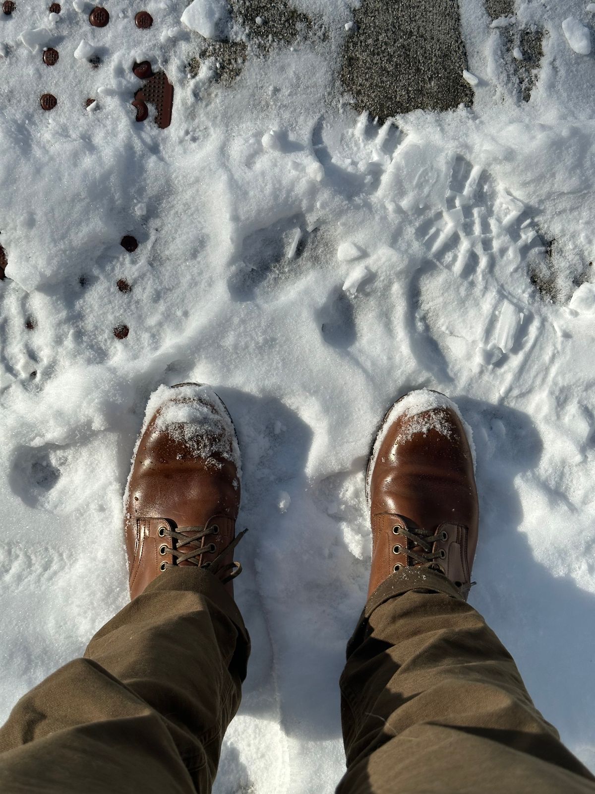 Photo by incorrectpath on January 22, 2025 of the Viberg Service Boot in Horween Natural Chromexcel.