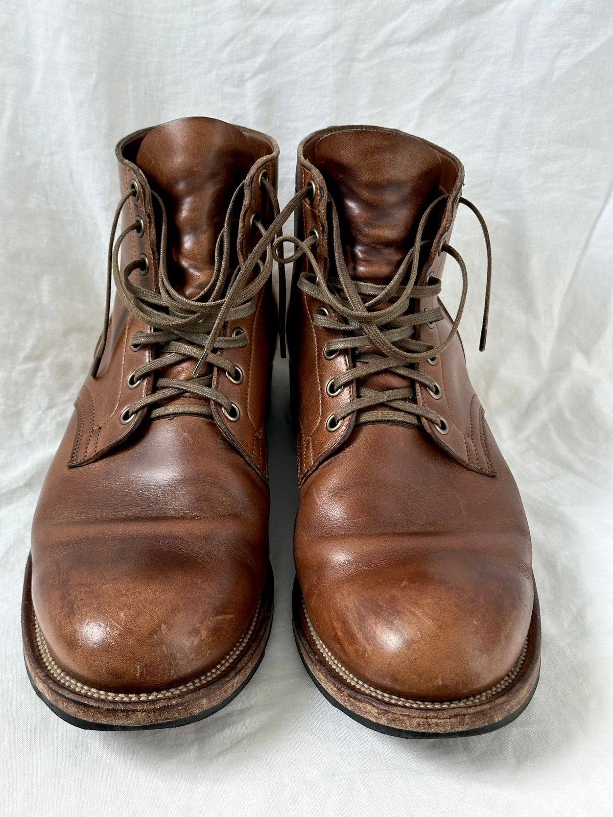 Photo by incorrectpath on March 3, 2025 of the Viberg Service Boot in Horween Natural Chromexcel.