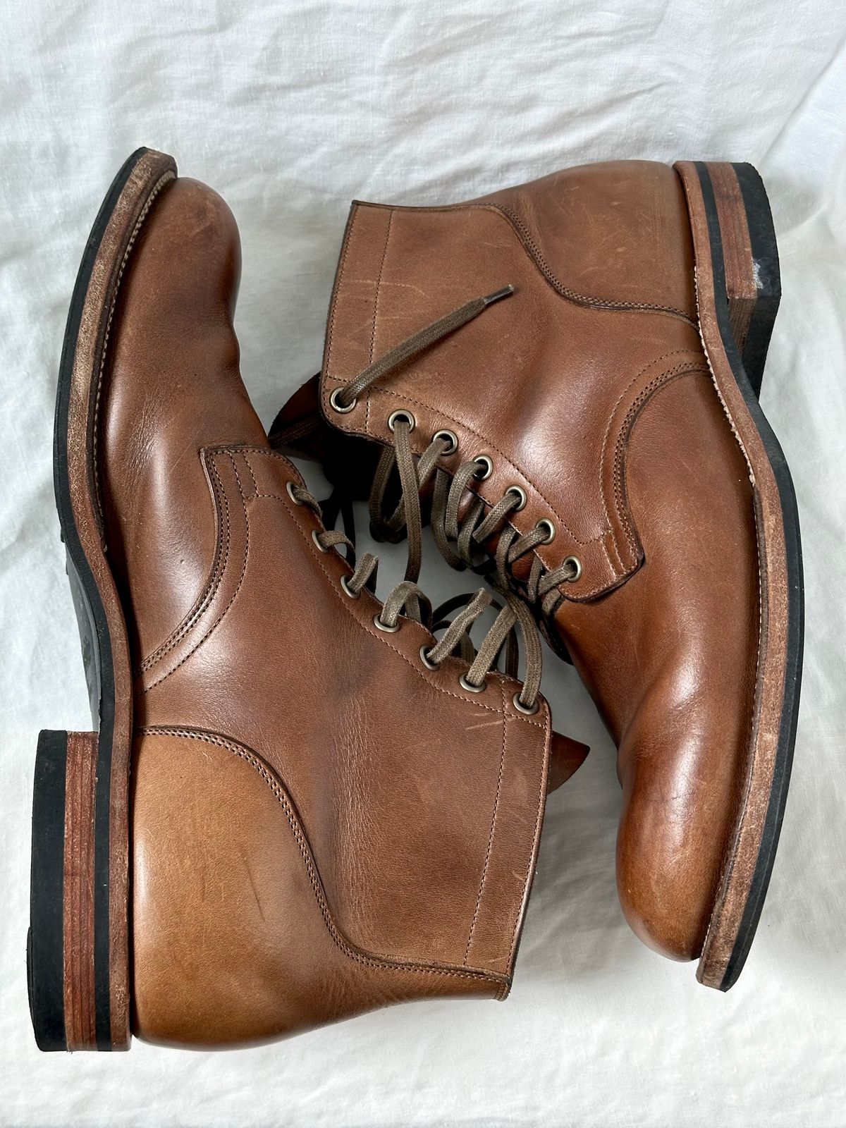 Photo by incorrectpath on March 3, 2025 of the Viberg Service Boot in Horween Natural Chromexcel.