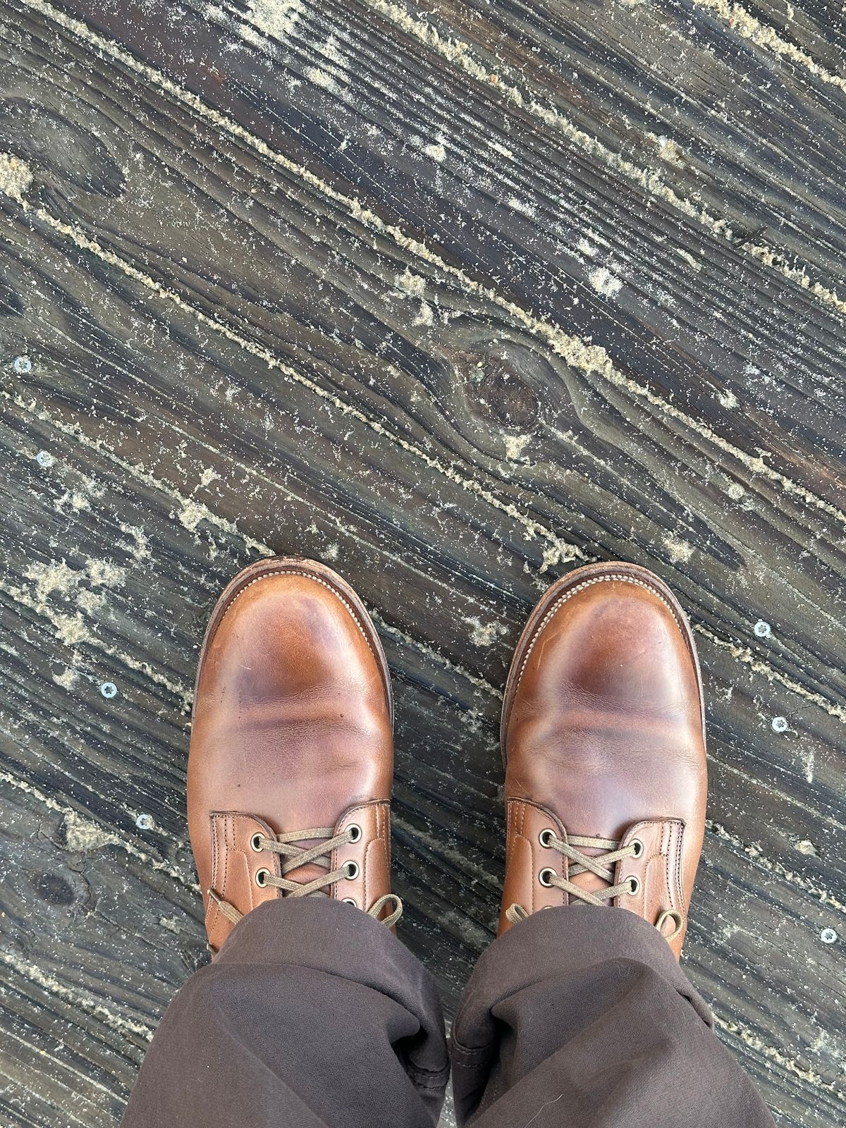 Photo by incorrectpath on December 19, 2025 of the Viberg Service Boot in Horween Natural Chromexcel.