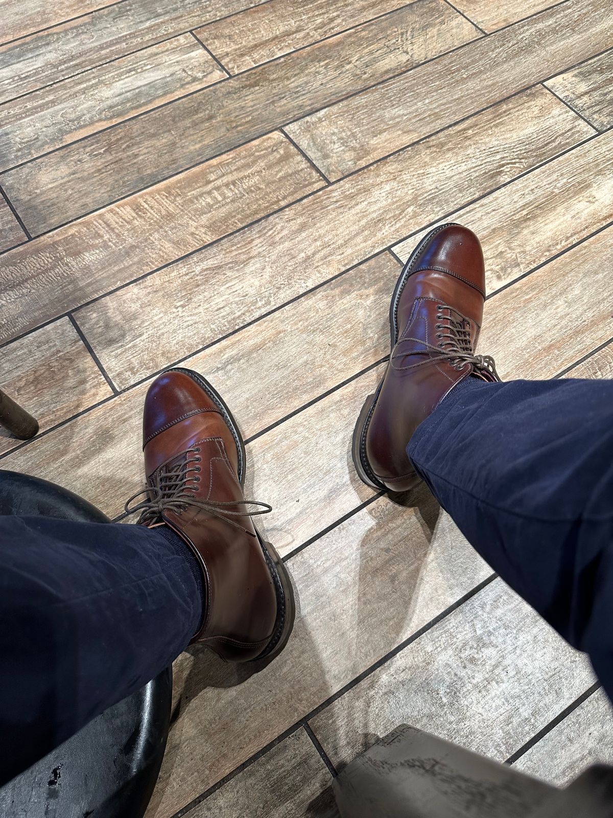 Photo by incorrectpath on January 24, 2024 of the Alden Straight Tip Boot in Horween Color 8 Shell Cordovan.