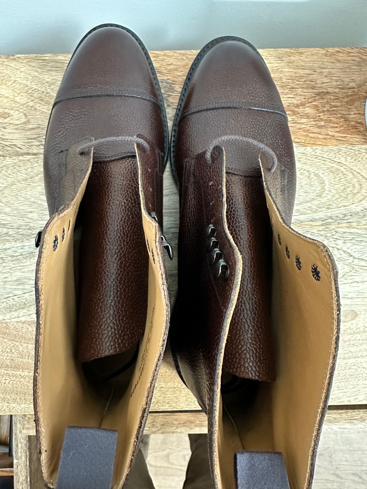 Photo by incorrectpath on November 9, 2024 of the Crockett & Jones Coniston in Dark Brown Scotch Grain.