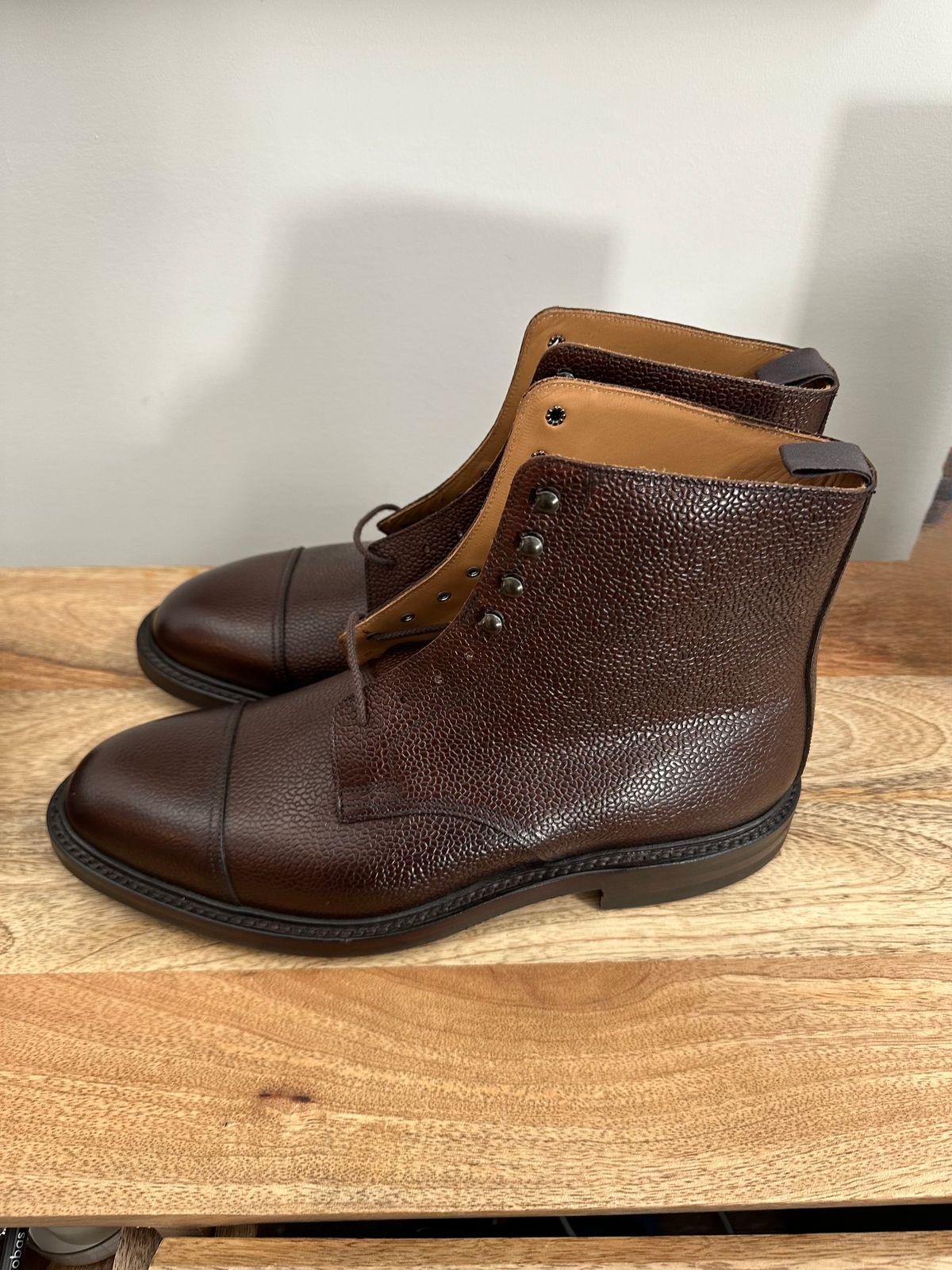 Photo by incorrectpath on November 9, 2024 of the Crockett & Jones Coniston in Dark Brown Scotch Grain.