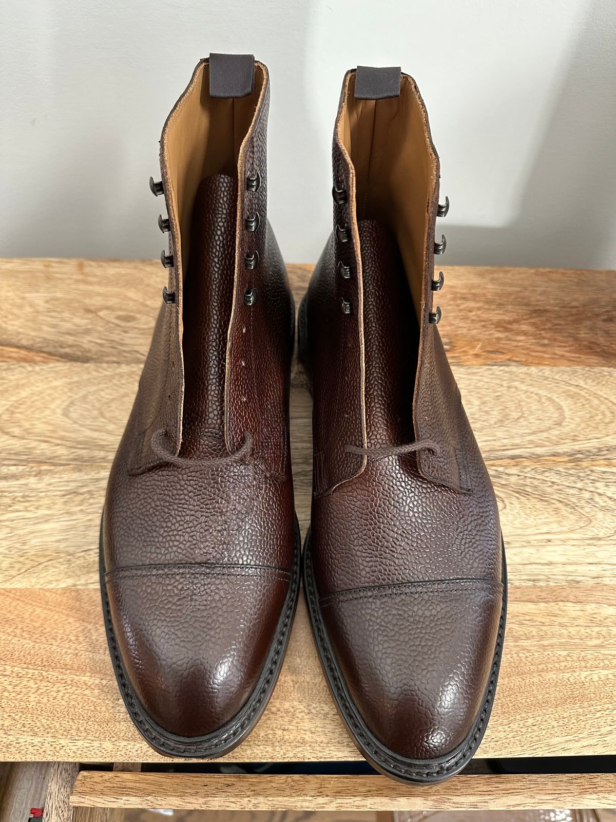 Photo by incorrectpath on November 9, 2024 of the Crockett & Jones Coniston in Dark Brown Scotch Grain.