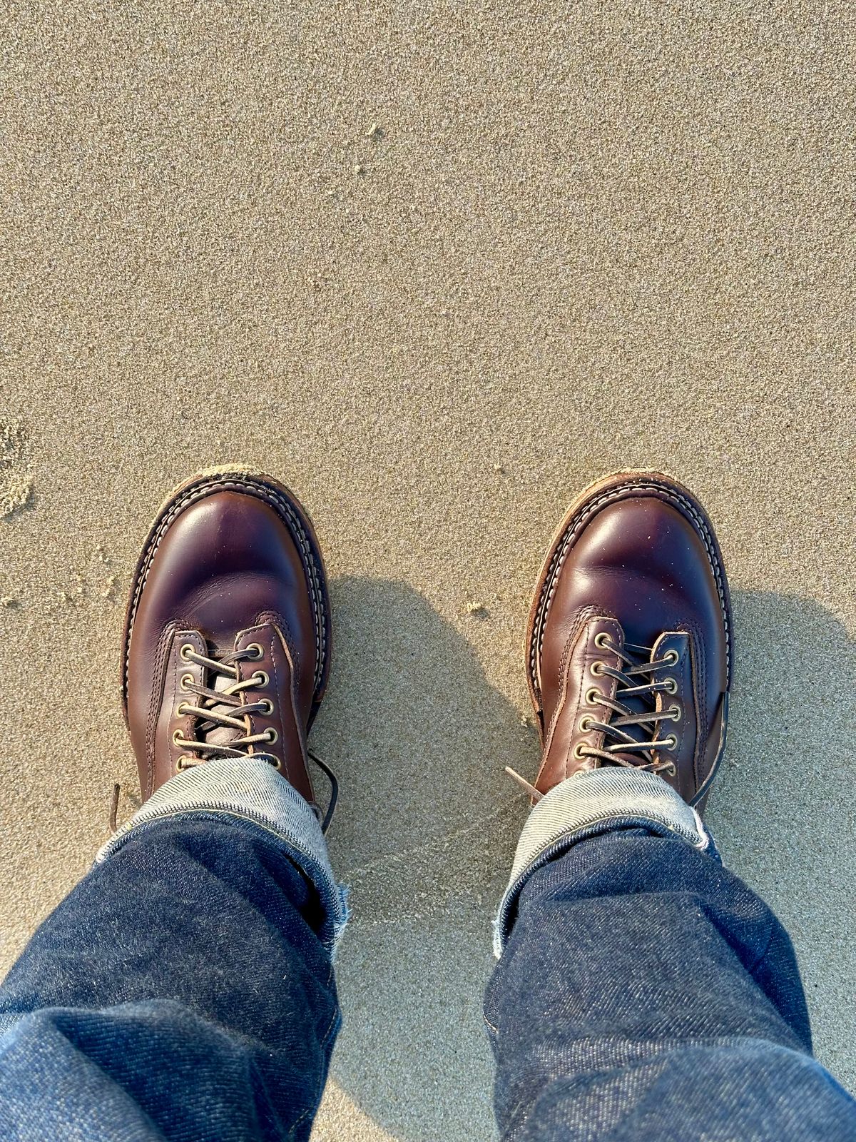 Photo by incorrectpath on December 1, 2025 of the White's 355 Cutter in Horween Brown Chromexcel.