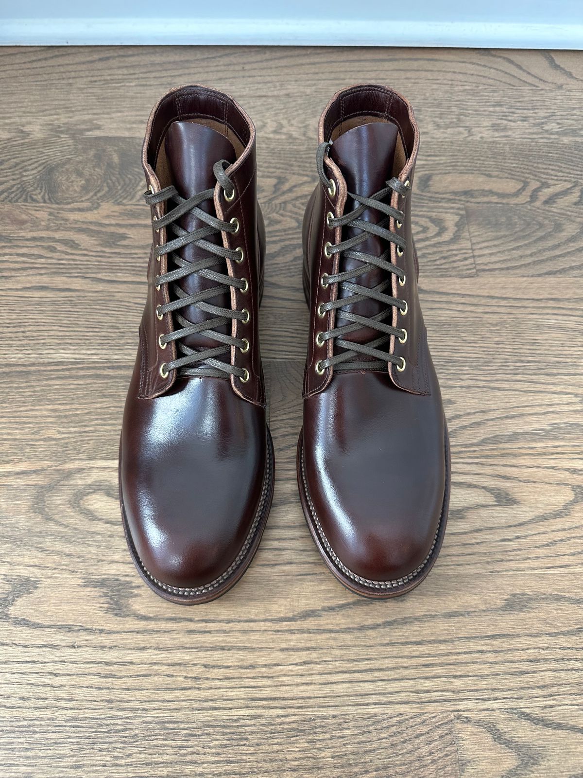 Photo by incorrectpath on January 26, 2024 of the Viberg Service Boot in Horween Brown Chromexcel.