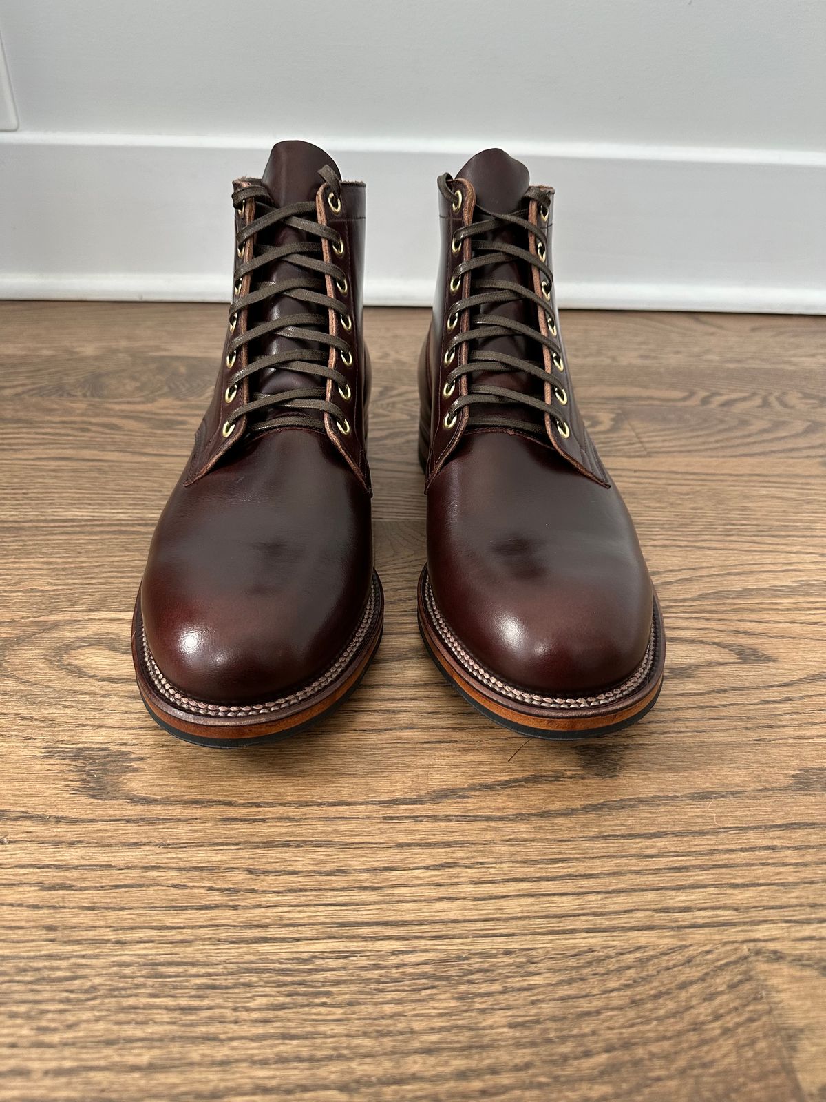 Photo by incorrectpath on January 26, 2024 of the Viberg Service Boot in Horween Brown Chromexcel.