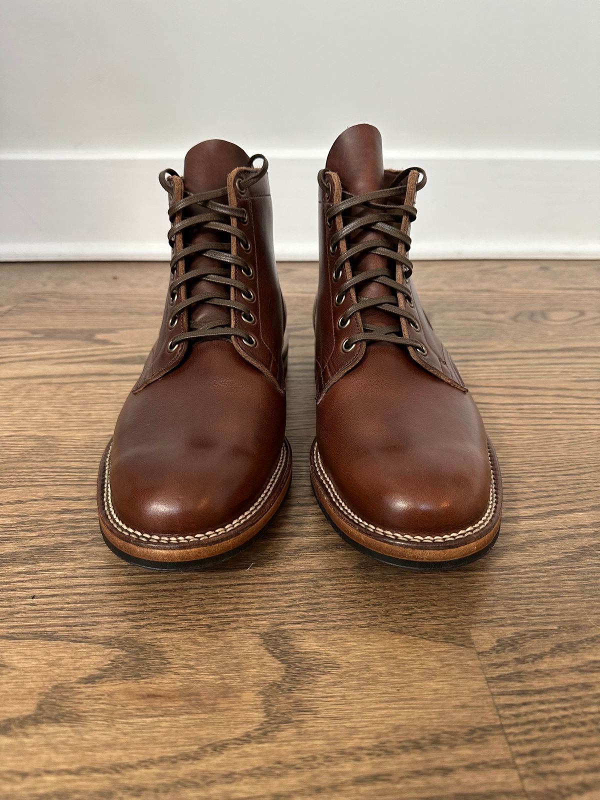 Photo by incorrectpath on November 29, 2023 of the Viberg Service Boot in Horween Brown Chromexcel.