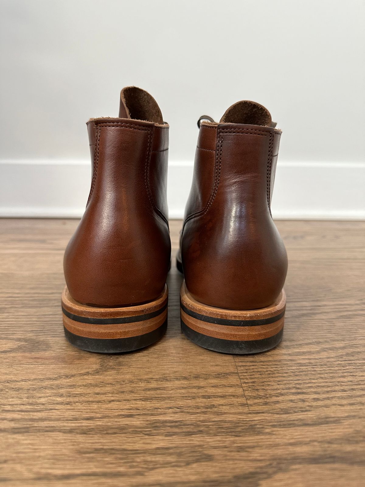 Photo by incorrectpath on November 29, 2023 of the Viberg Service Boot in Horween Brown Chromexcel.