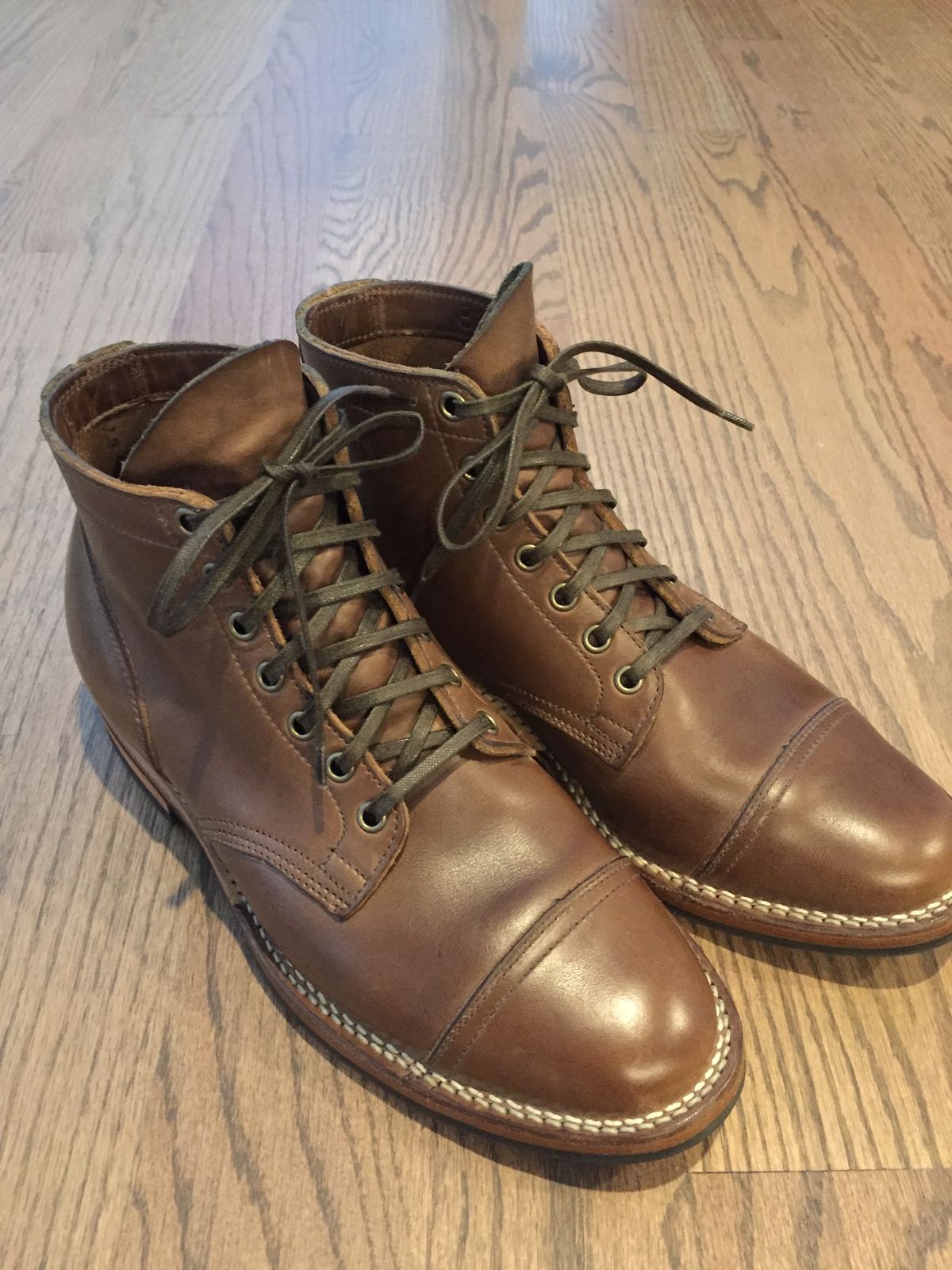 Photo by incorrectpath on December 23, 2016 of the Viberg Service Boot PCT in Horween Natural Chromexcel.