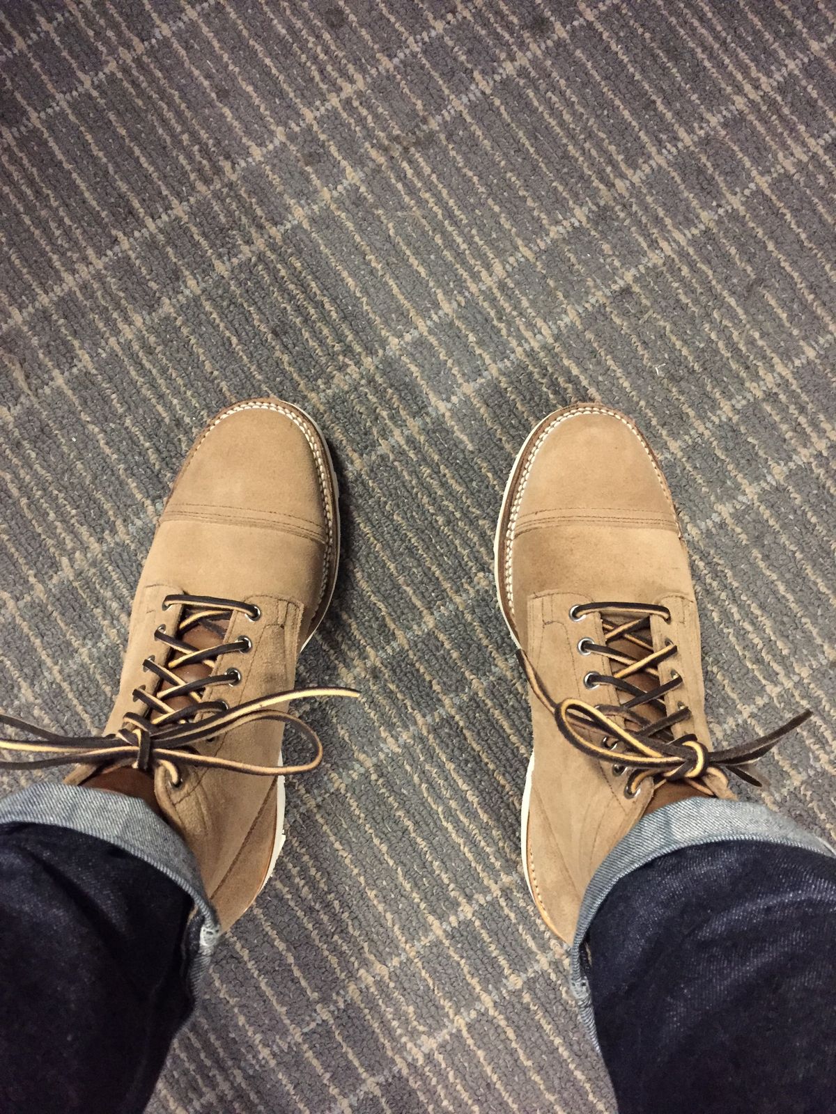 Photo by incorrectpath on December 7, 2017 of the Viberg Service Boot PCT in Horween Natural Chromexcel Roughout.