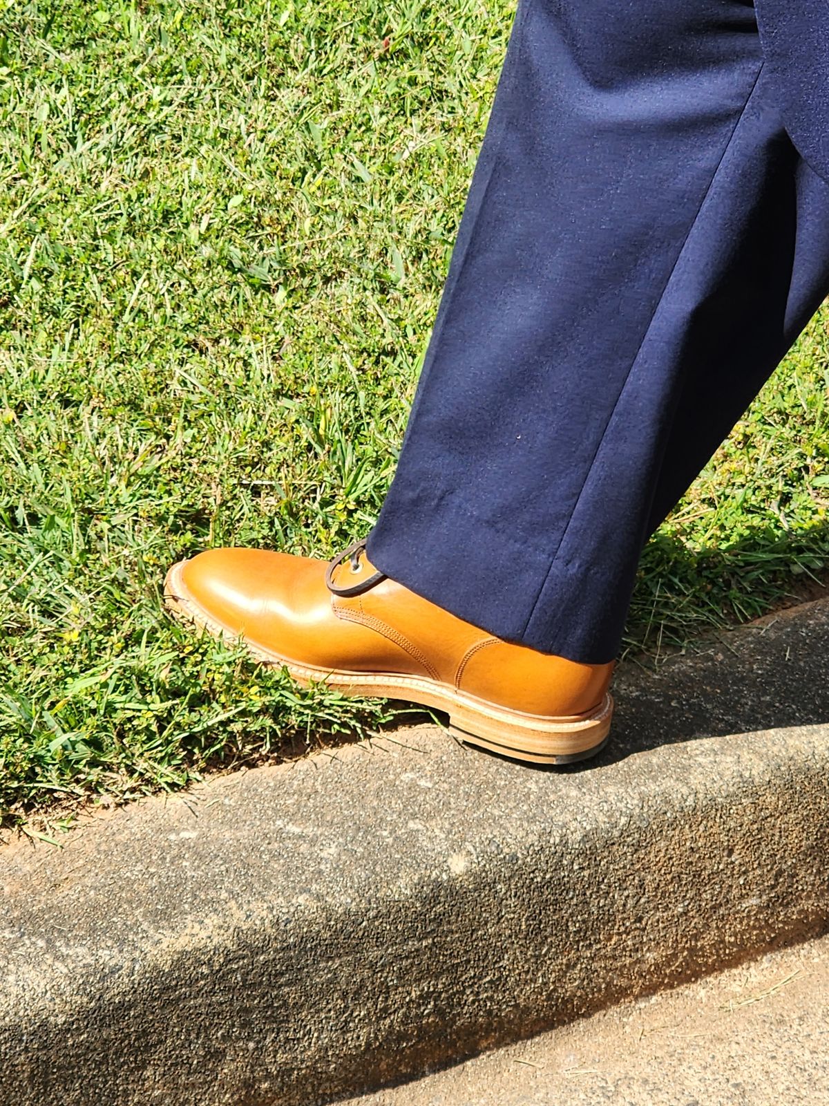 Photo by James3 on October 1, 2023 of the Grant Stone Diesel Boot in Badalassi Carlo Saddle Tan Minerva.