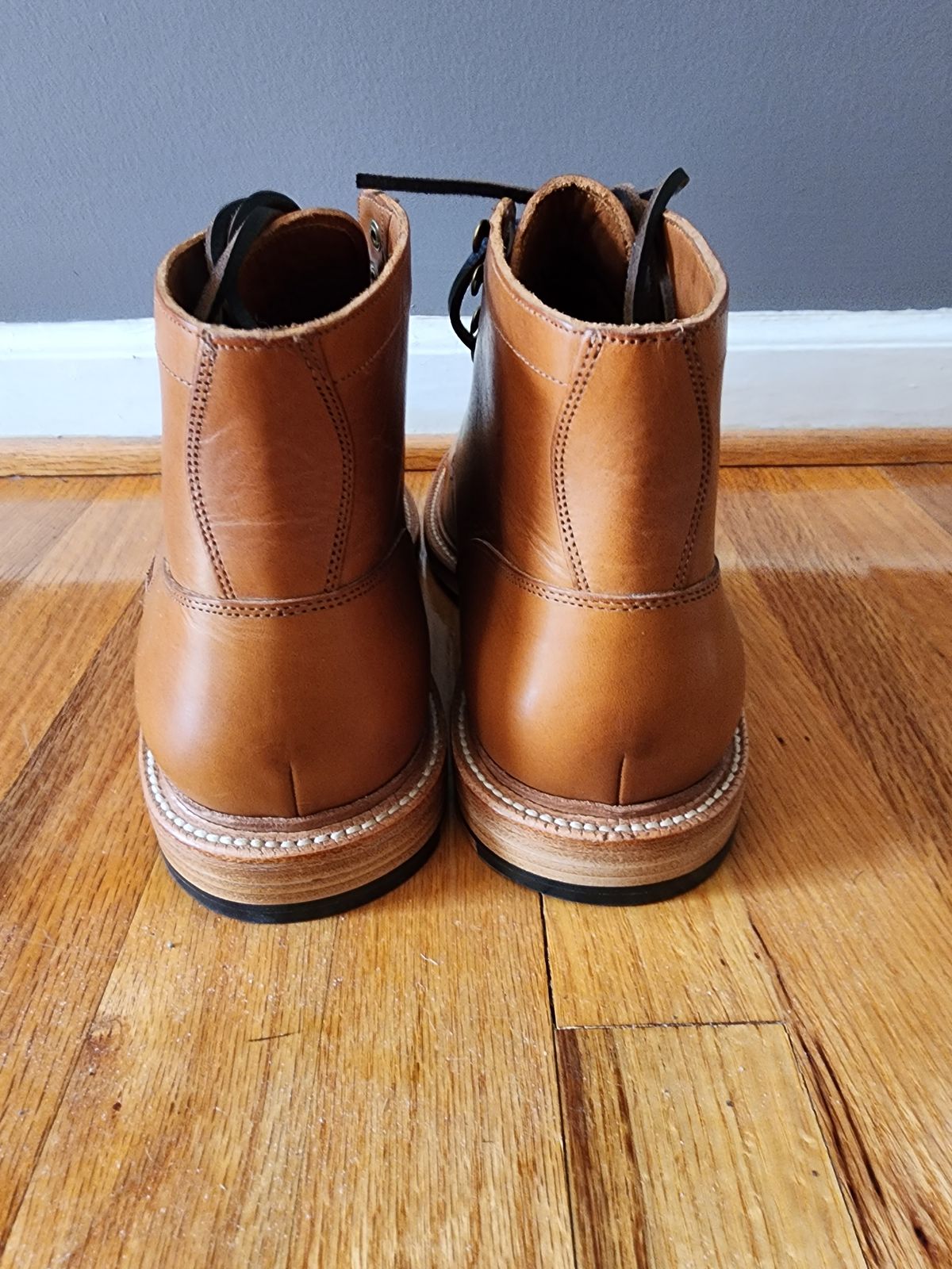 Photo by James3 on October 1, 2023 of the Grant Stone Diesel Boot in Badalassi Carlo Saddle Tan Minerva.