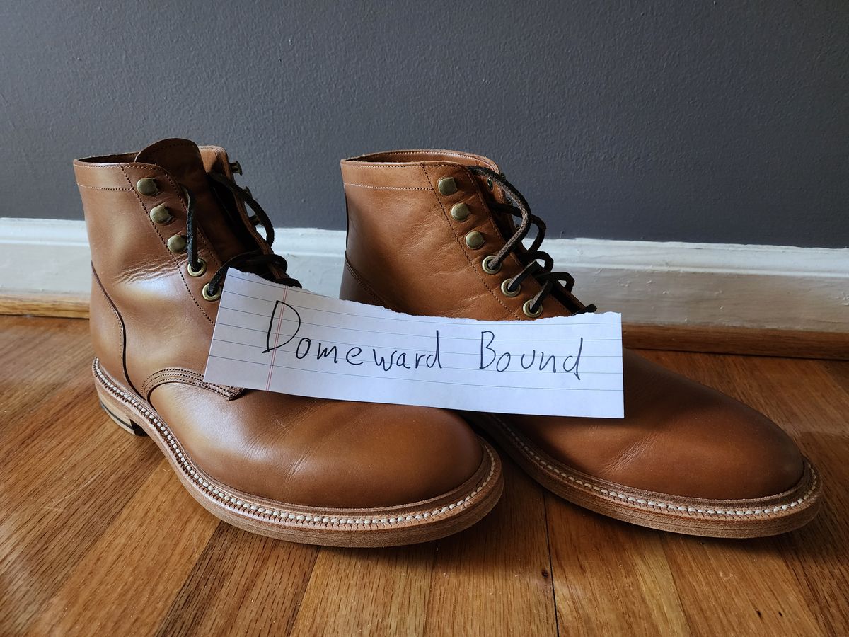 Photo by James3 on October 1, 2023 of the Grant Stone Diesel Boot in Badalassi Carlo Saddle Tan Minerva.