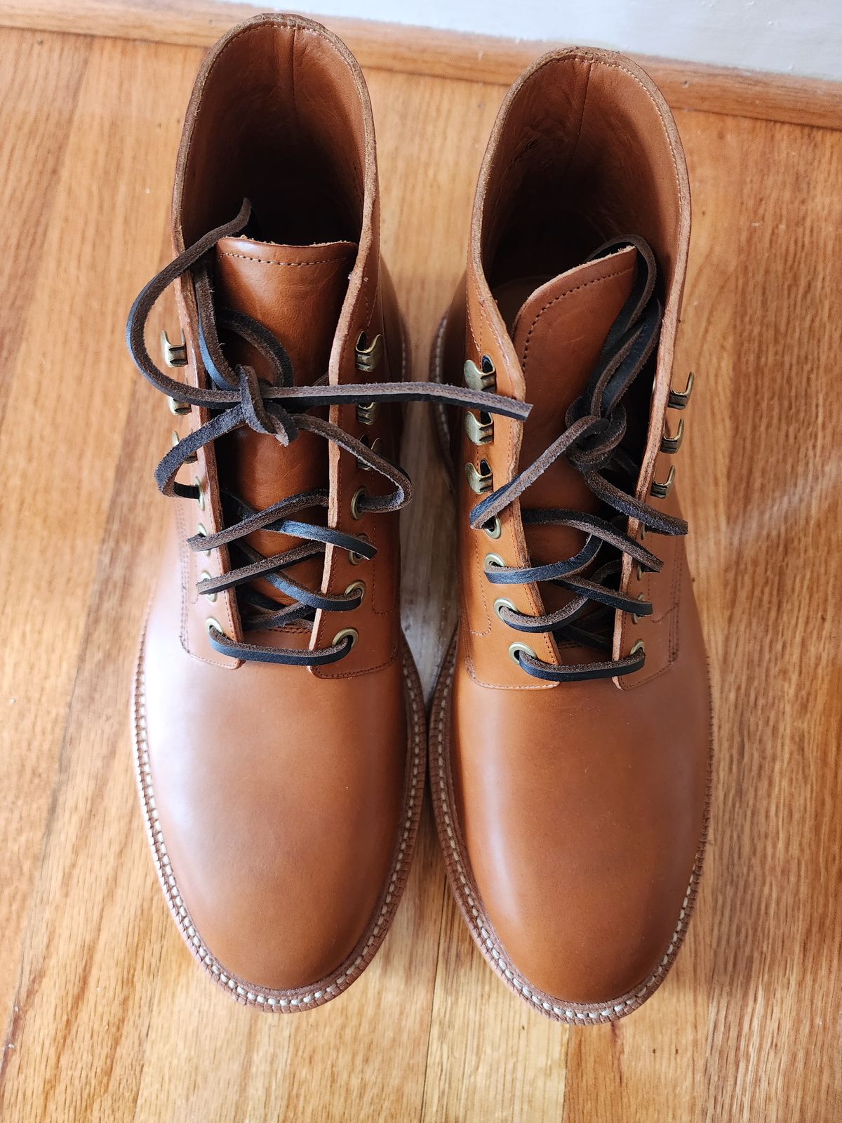 Photo by James3 on October 1, 2023 of the Grant Stone Diesel Boot in Badalassi Carlo Saddle Tan Minerva.