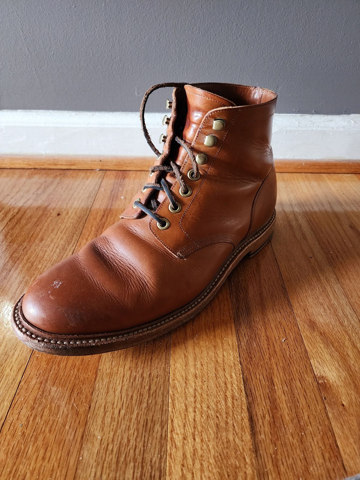 Photo by James3 on January 3, 2024 of the Grant Stone Diesel Boot in Badalassi Carlo Saddle Tan Minerva.